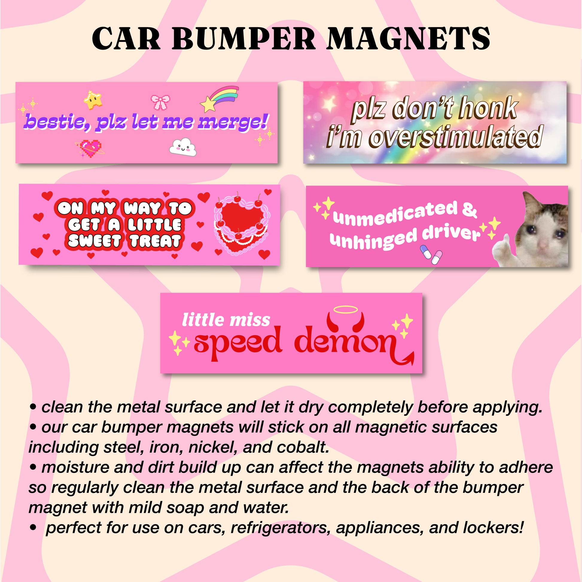 cute viral car bumper stickers by shop chubby star