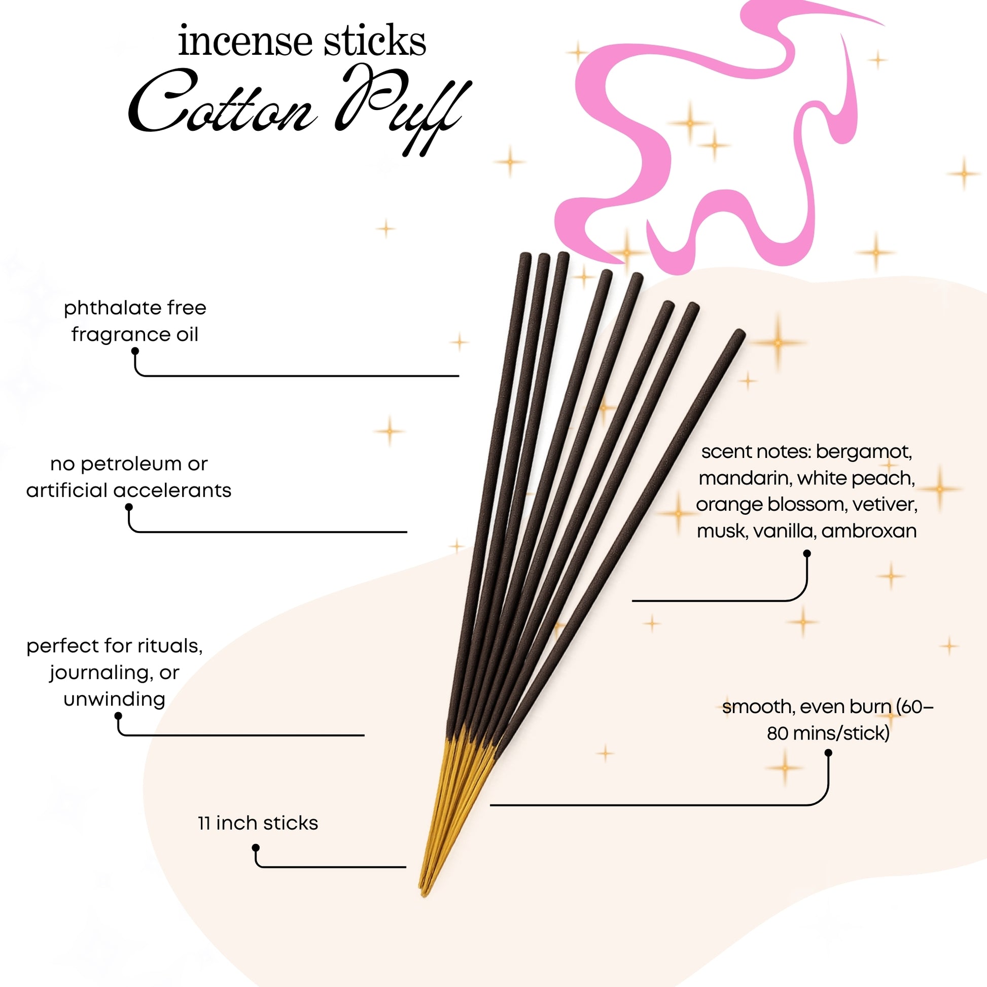 pdm valaya scented Incense sticks with product details on a white background