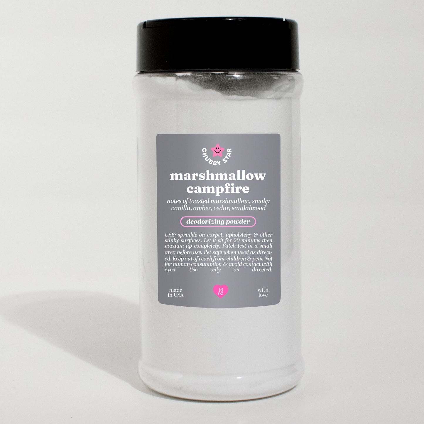 marshmallow campfire scented carpet powder scent on a white background