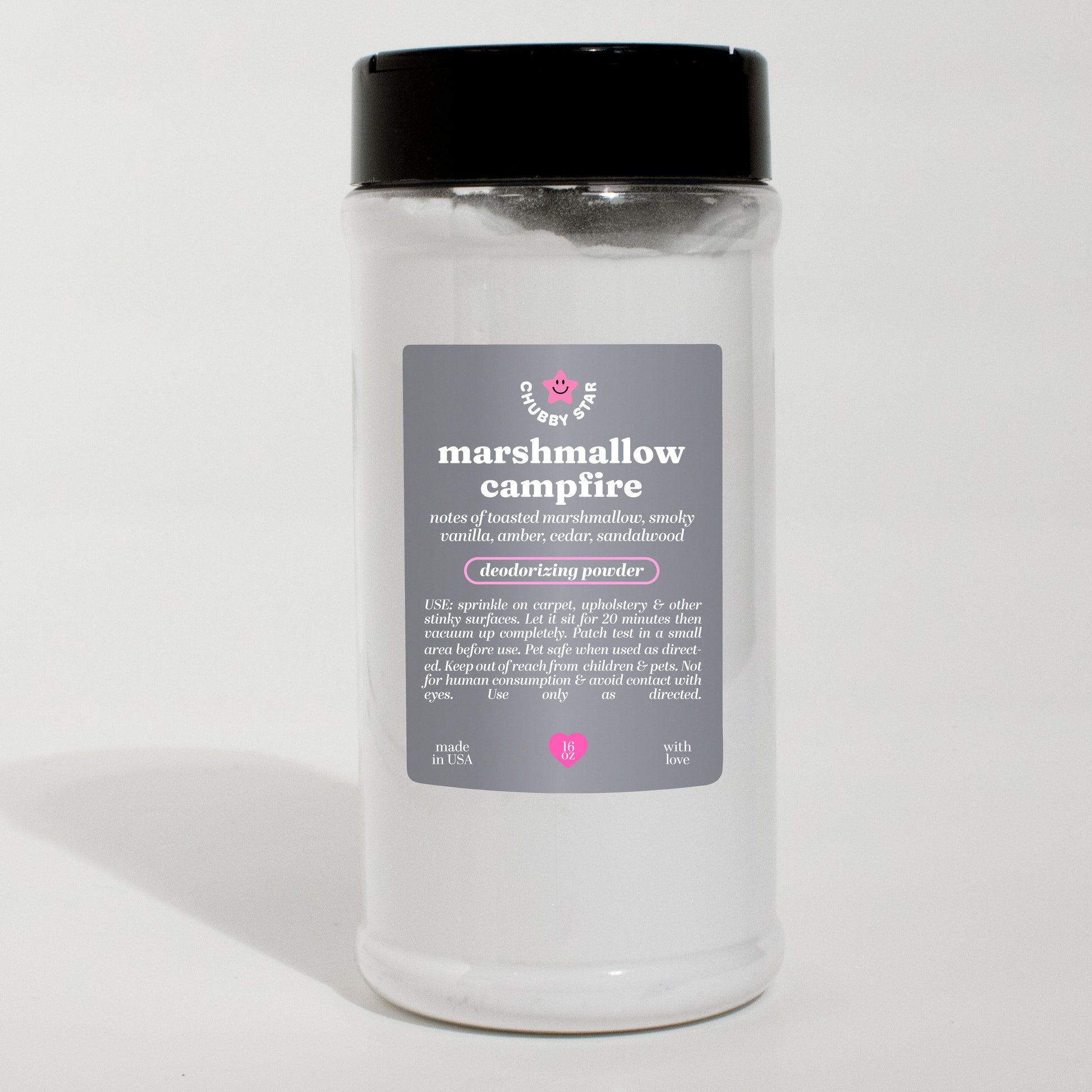 marshmallow campfire scented carpet powder scent on a white background