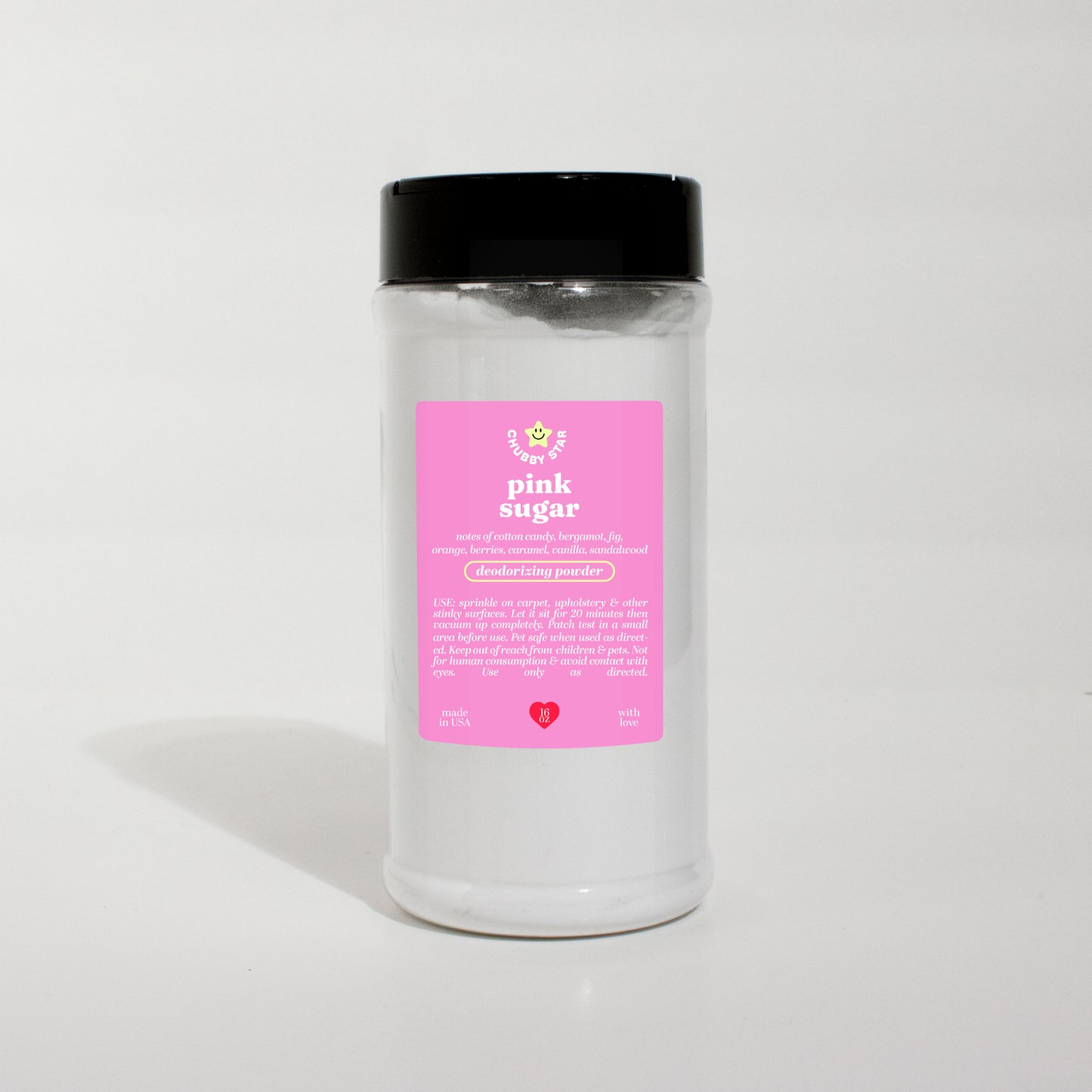 pink sugar carpet freshener that will make your home smell sweet and clean made by chubby star