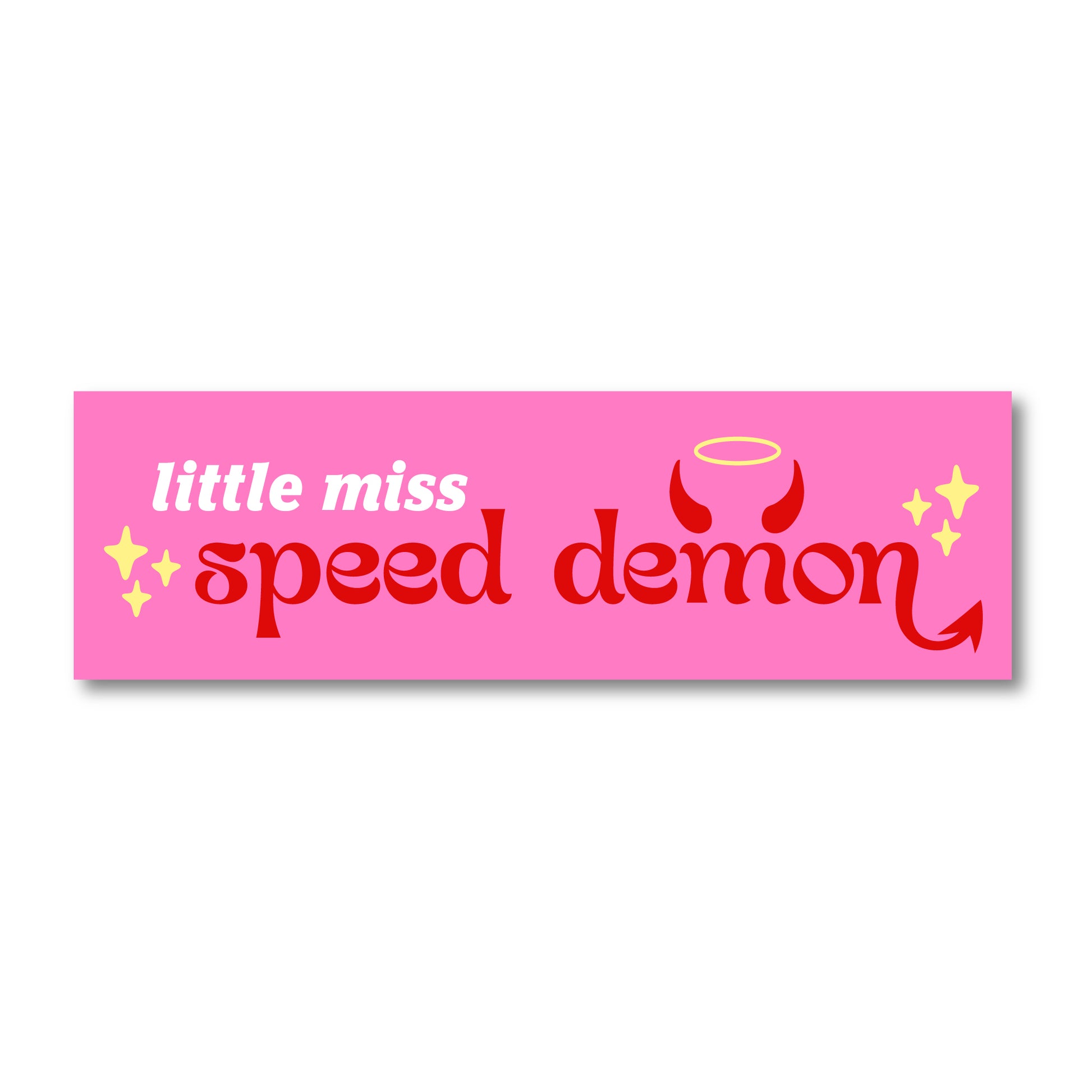 cute and funny viral on tiktok car bumper magnet that says little miss speed demon by shop chubby star